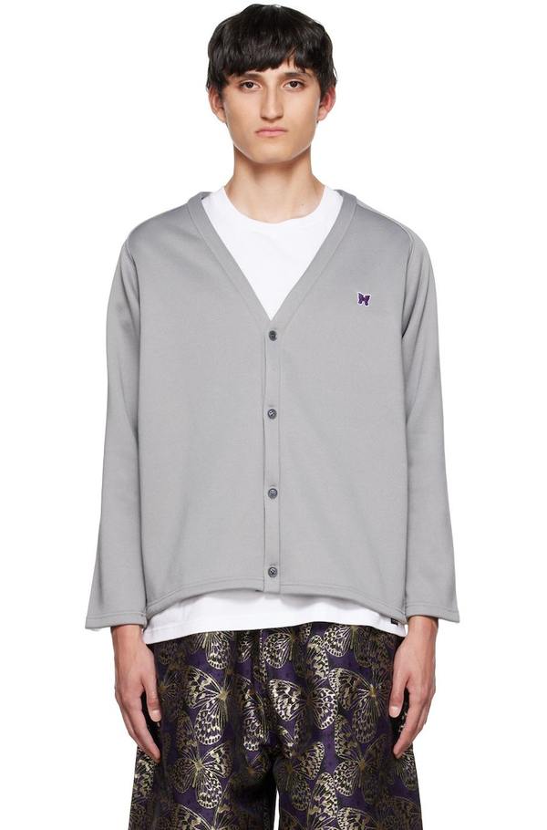 NEEDLES Gray V-Neck Cardigan | Garmentory
