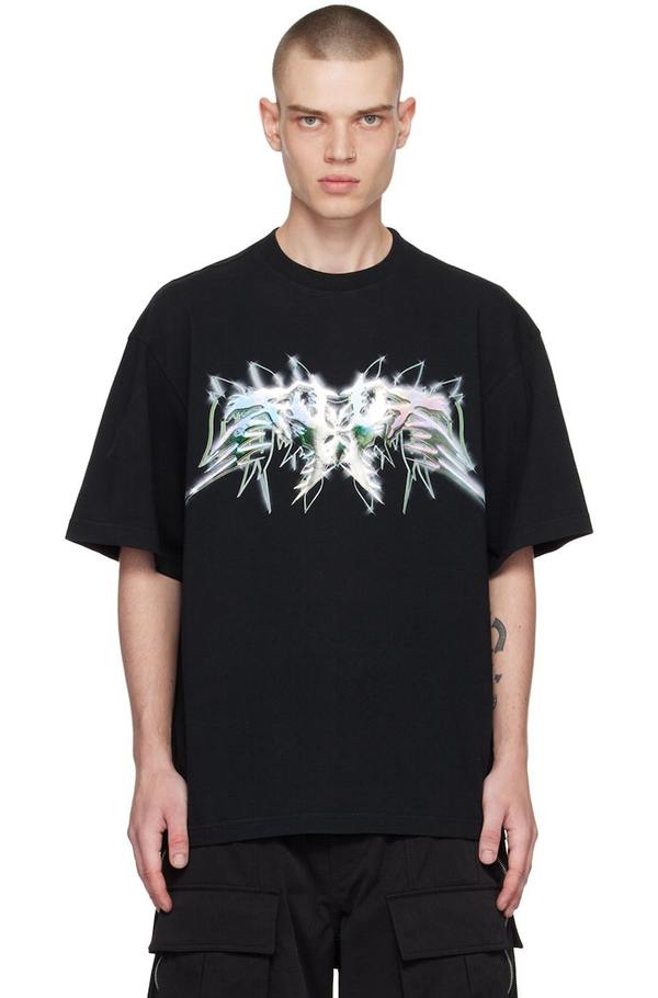 We11done Black 3D Western Print T-Shirt on Garmentory