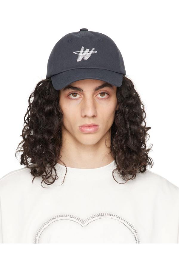 We11done Grey Logo embroidered Cap Grey Uni size Shop Gray Embroidered Cap on Sale at BeyondStyle – Get 49  main image 2