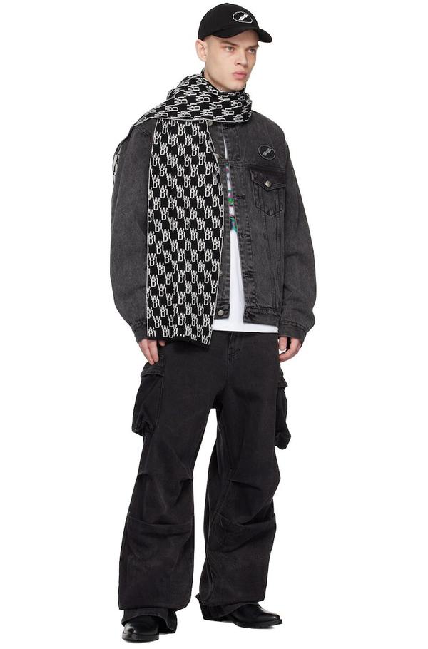 We11done Black Jacquard Scarf Garmentory