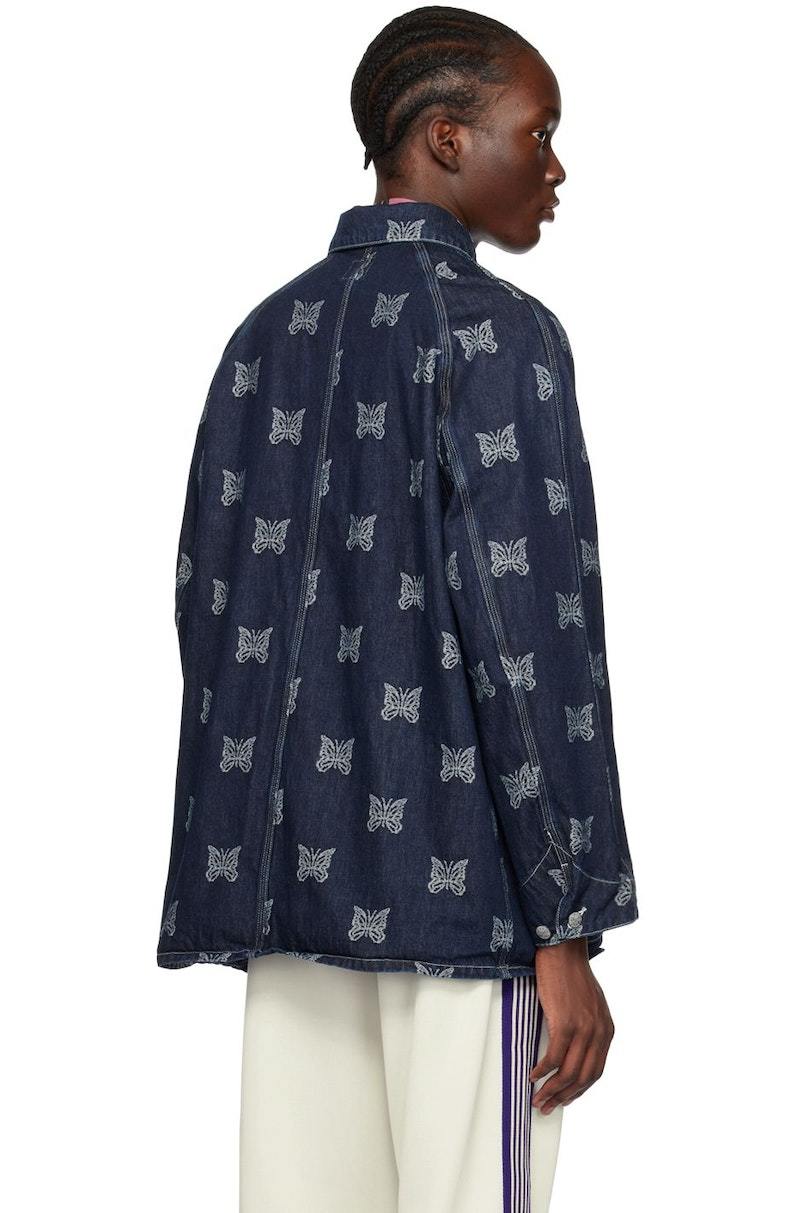 Needles Coverall Jacket Papillon Jacquard Denim 10oz Indigo