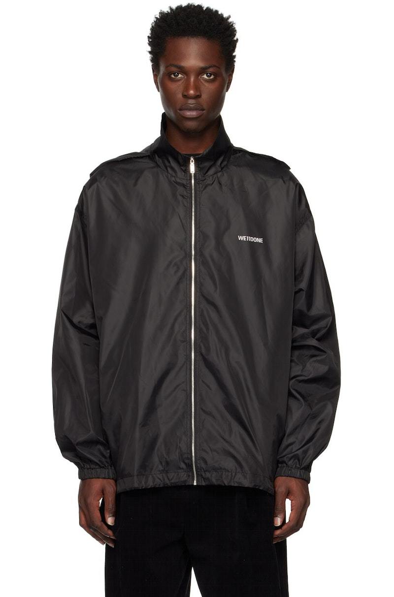 We11done Black Windbreaker Jacket | Garmentory