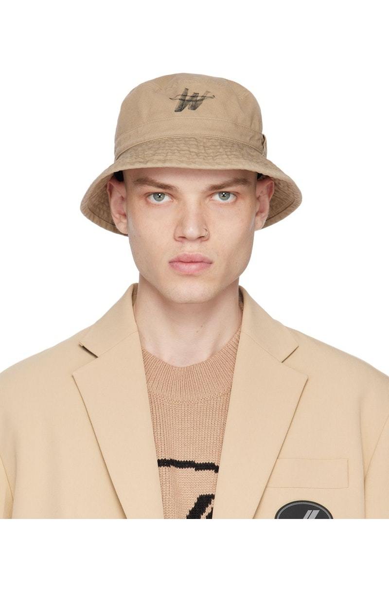 We11done Beige WD One Logo Bucket Hat | Garmentory