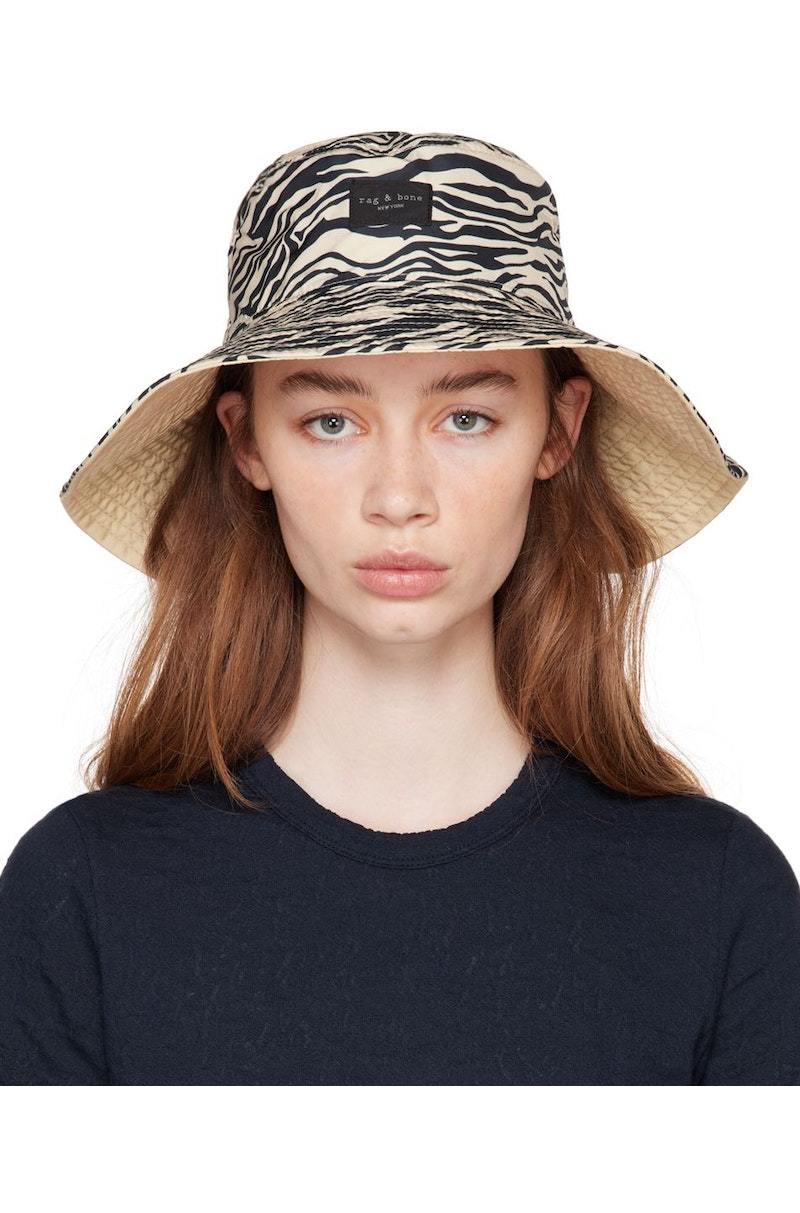 rag & bone Off-White Reversible Addison Cruise Bucket Hat  display picture 3