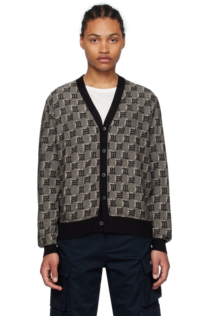 MISBHV Black Beige Monogram Cardigan Garmentory