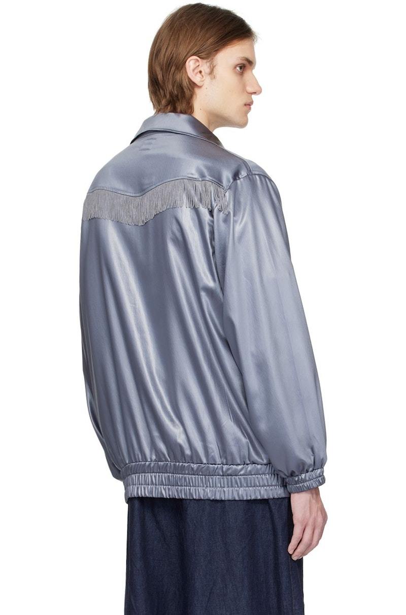 NEEDLES|JACKETS (Fringe Track Jacket - Blue (OT198)) NEEDLES Blue Fringe Track Jacket | Garmentory