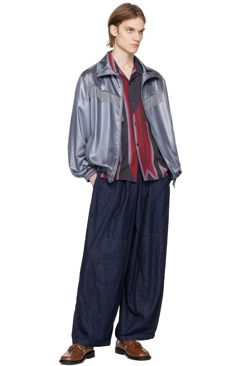NEEDLES｜JACKETS (Fringe Track Jacket - Blue (OT198)) NEEDLES Blue Fringe Track Jacket | Garmentory