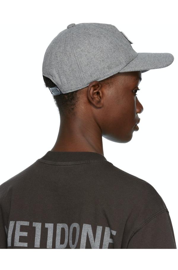 We11done Grey Padded Flannel Cap | Garmentory display picture 1