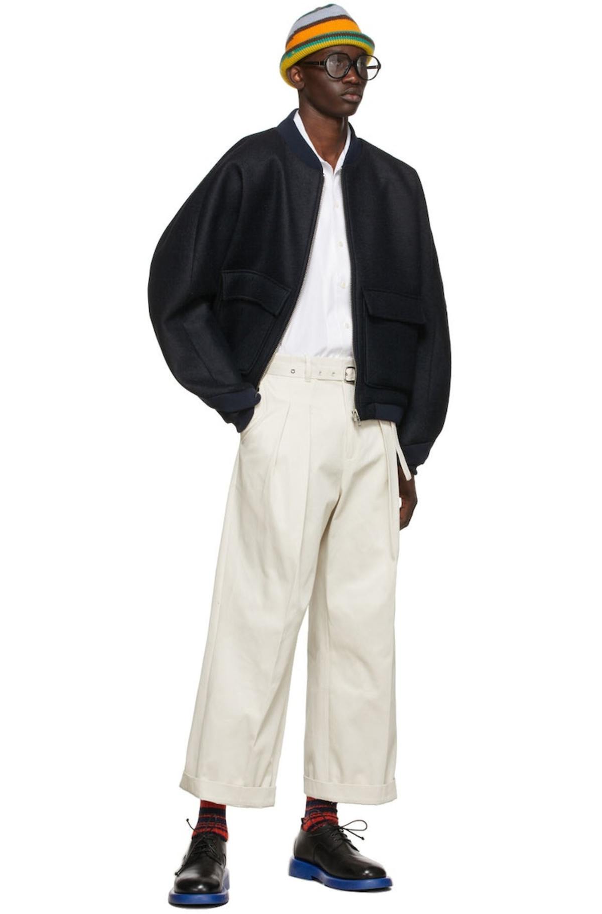 Henrik Vibskov Navy Chop Bomber Jacket | Garmentory