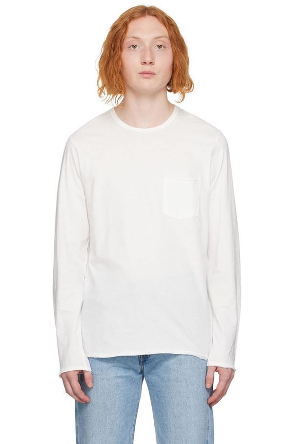 rag bone White Miles Long Sleeve T-Shirt Garmentory