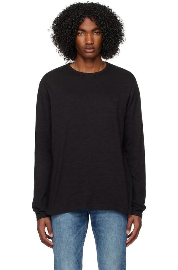 rag bone Black Classic Flame Long Sleeve T-Shirt Garmentory