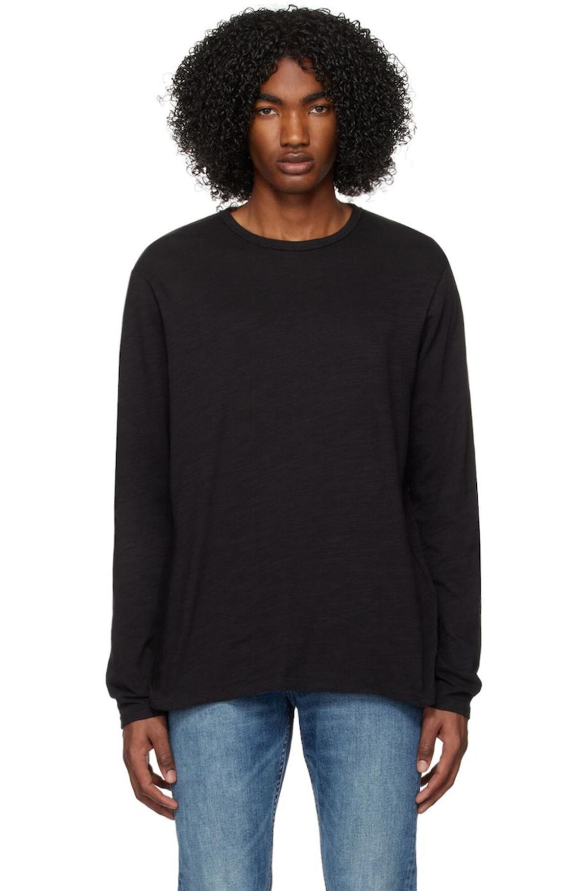 rag bone Black Classic Flame Long Sleeve T-Shirt Garmentory