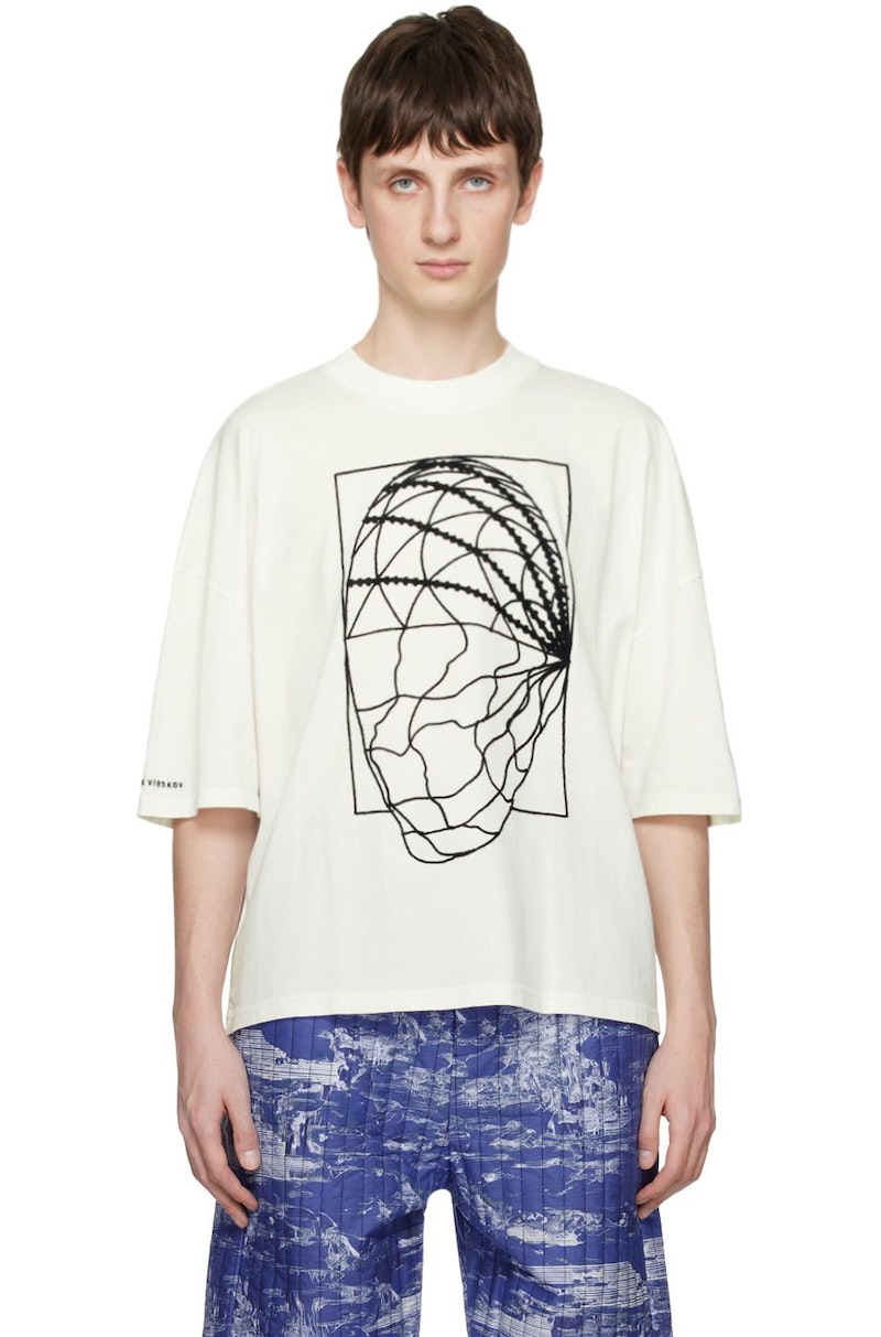 Henrik Vibskov Off-White Bridge Reflection T-Shirt | Garmentory