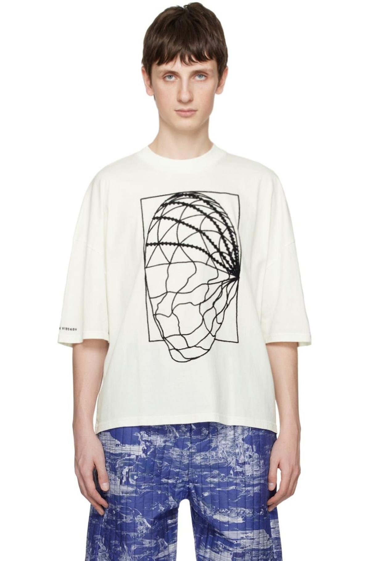 Henrik Vibskov Off-White Bridge Reflection T-Shirt | Garmentory