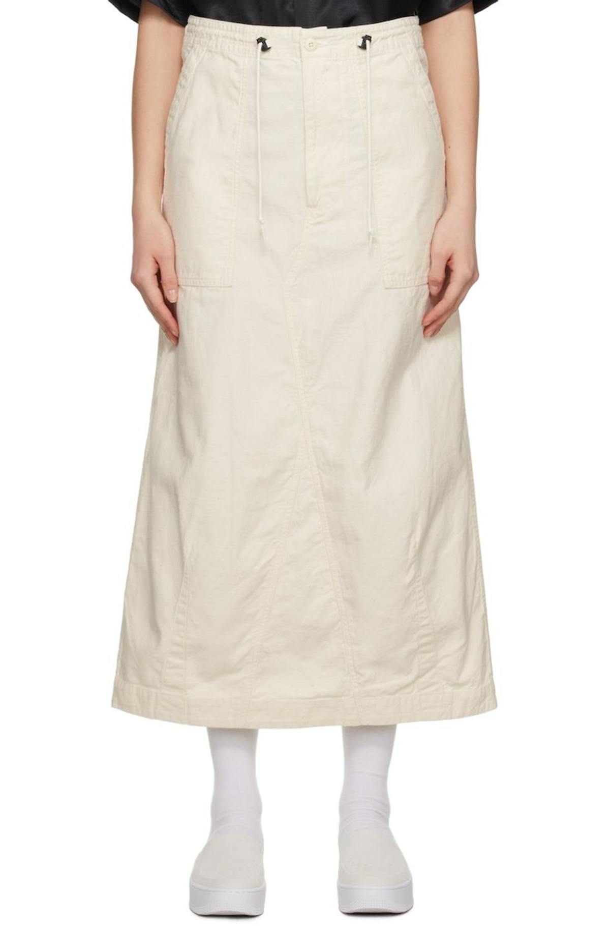 NEEDLES White String Fatigue Midi Skirt | Garmentory