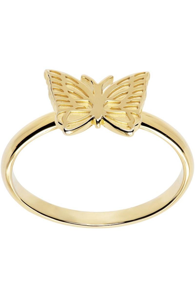 NEEDLES Gold Butterfly Ring | Garmentory