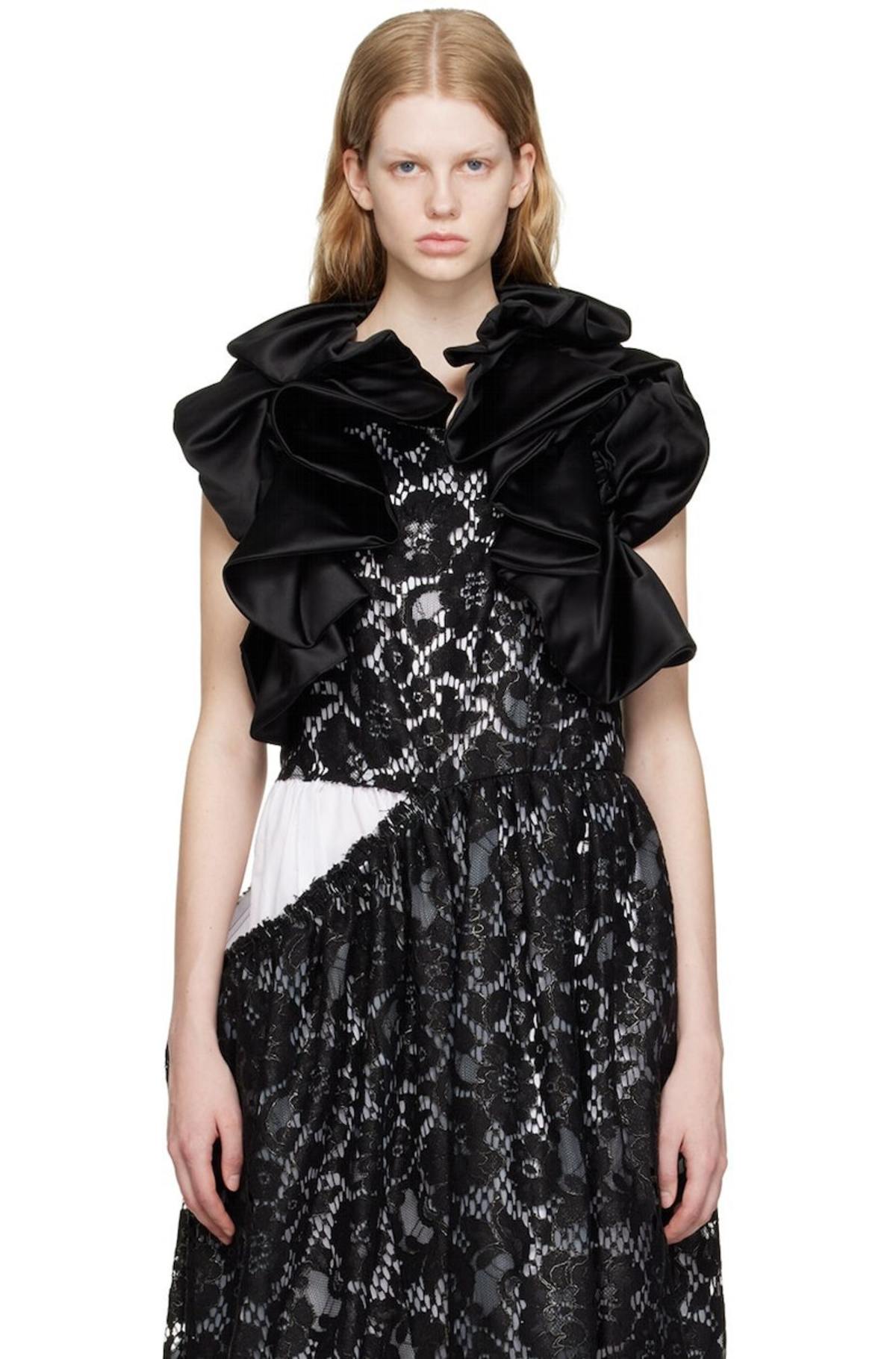 Comme des Garons Black Ruffled Jacket - Image 1 of 4