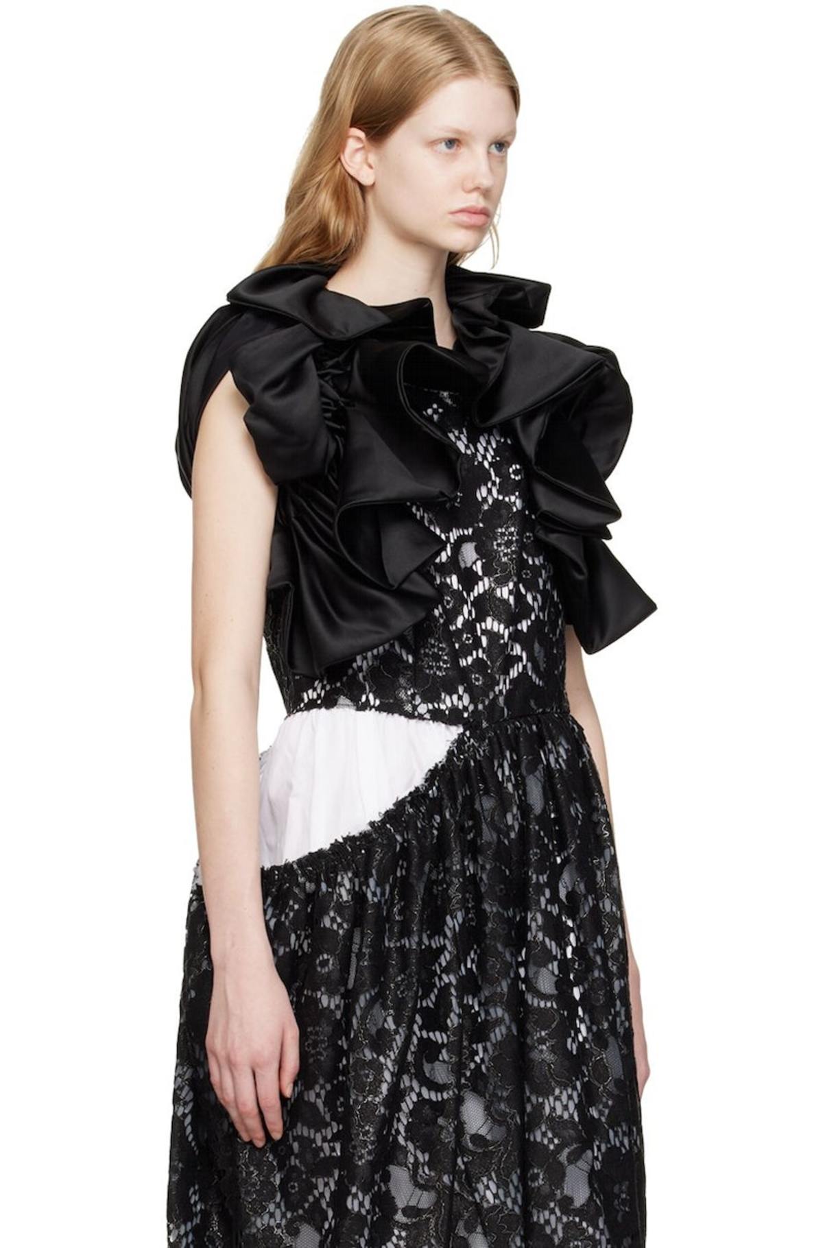 Comme des Garons Black Ruffled Jacket - Image 2 of 4