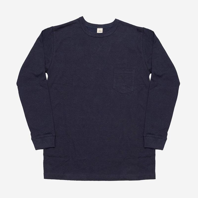 3Sixteen Long Sleeve Heavyweight Pocket T-Shirt Indigo