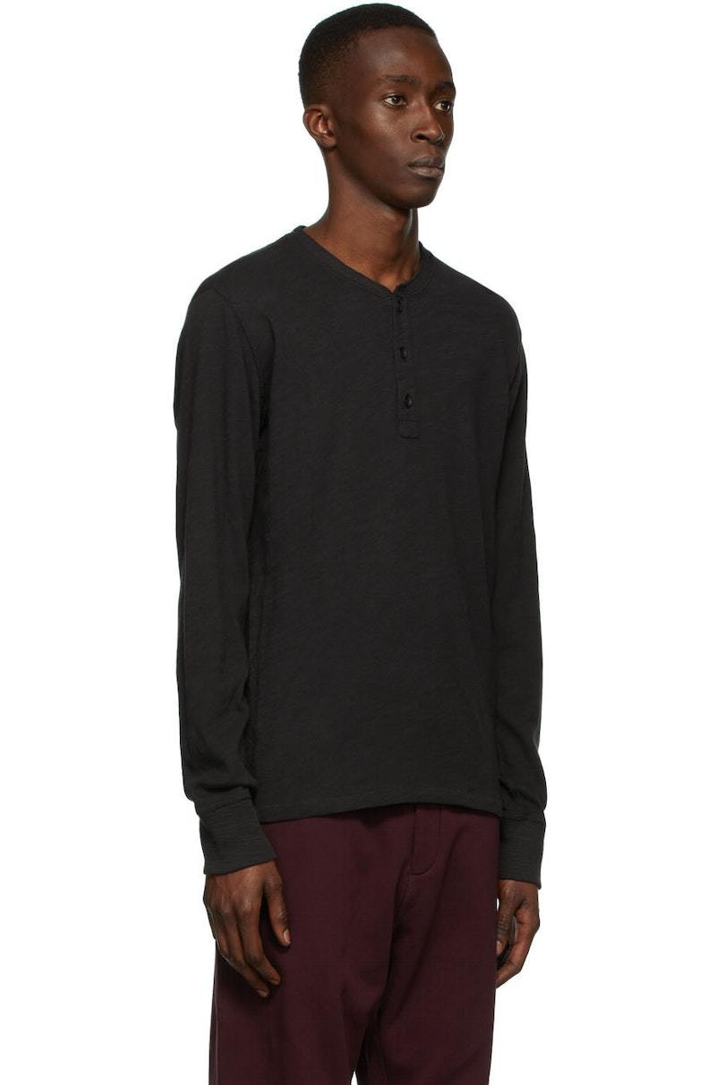 rag bone Black Classic Long Sleeve Henley Garmentory
