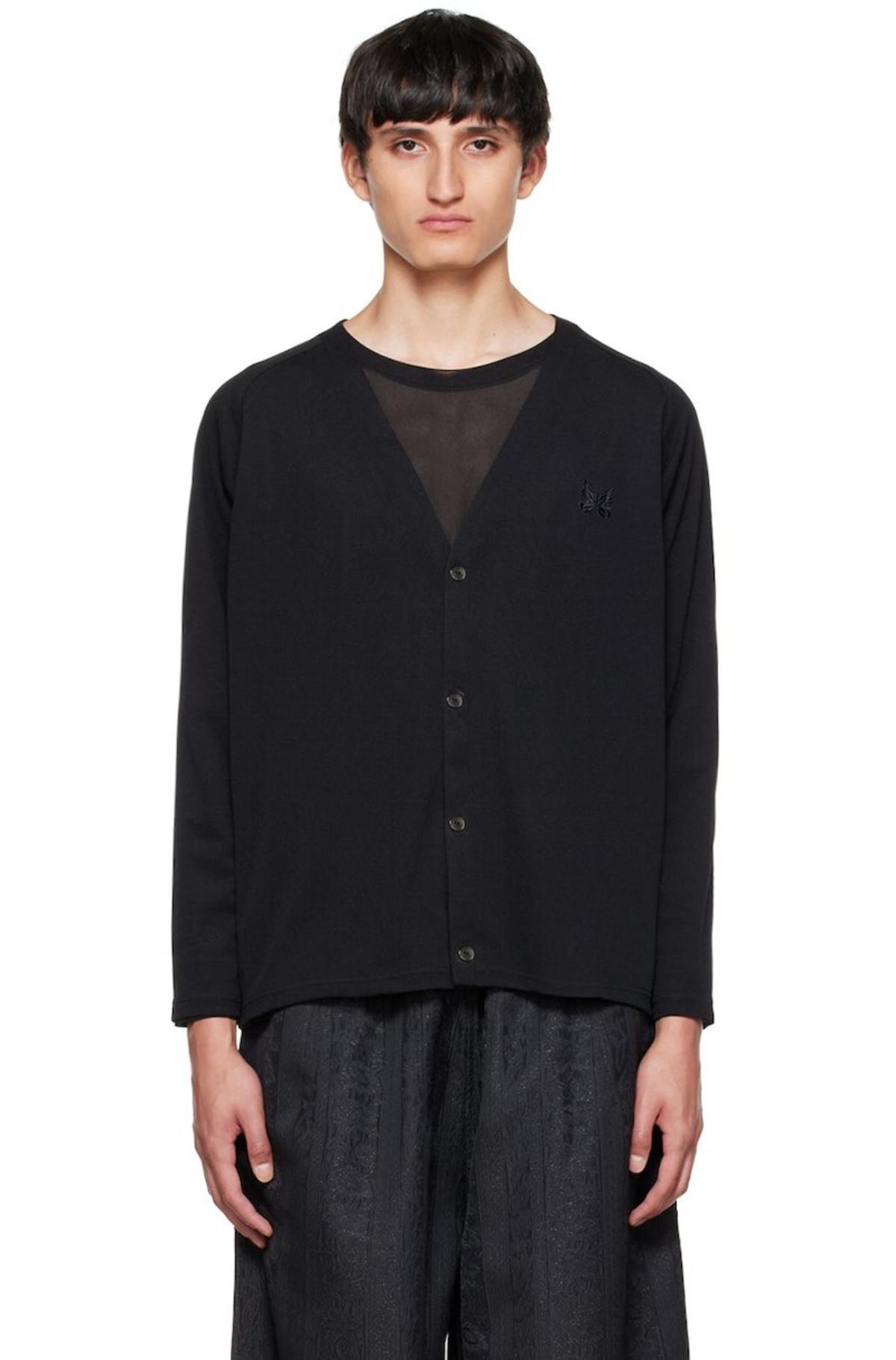 NEEDLES Black V-Neck Cardigan | Garmentory