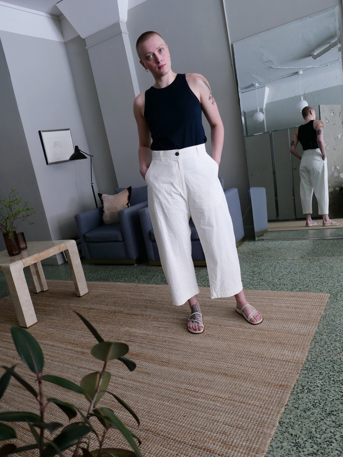 Studio Nicholson Chalco Pant - Optic White | Garmentory