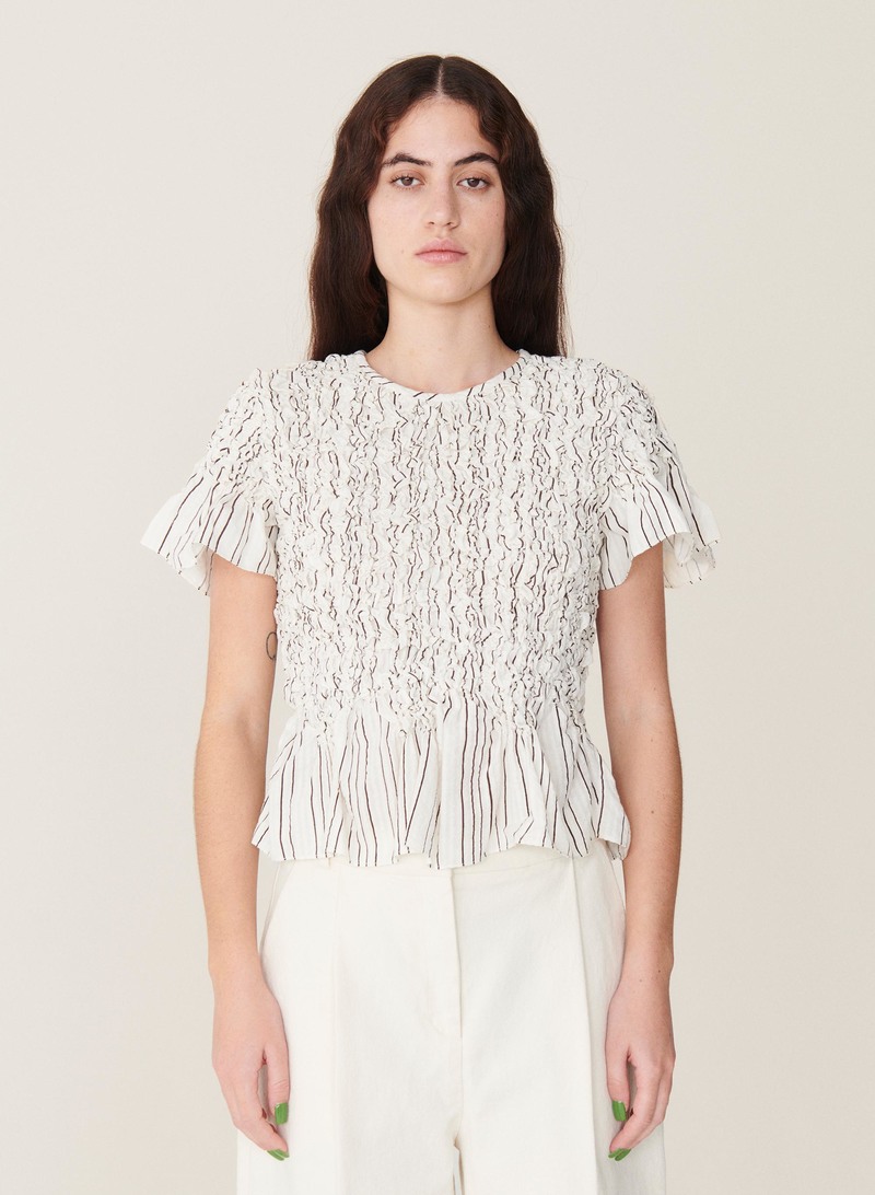 smocked cotton top