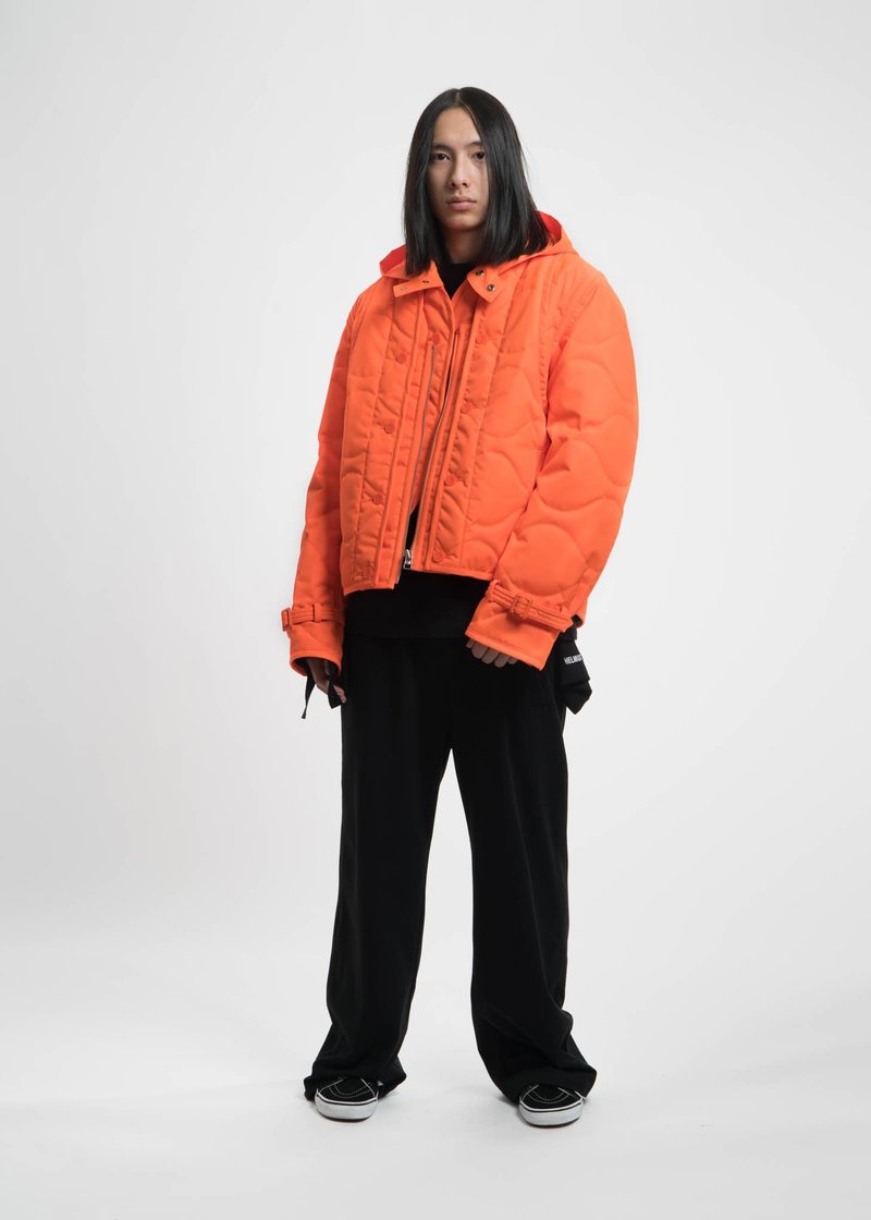 Helmut Lang Safety Orange Quilted Throw On Jacket | Garmentory