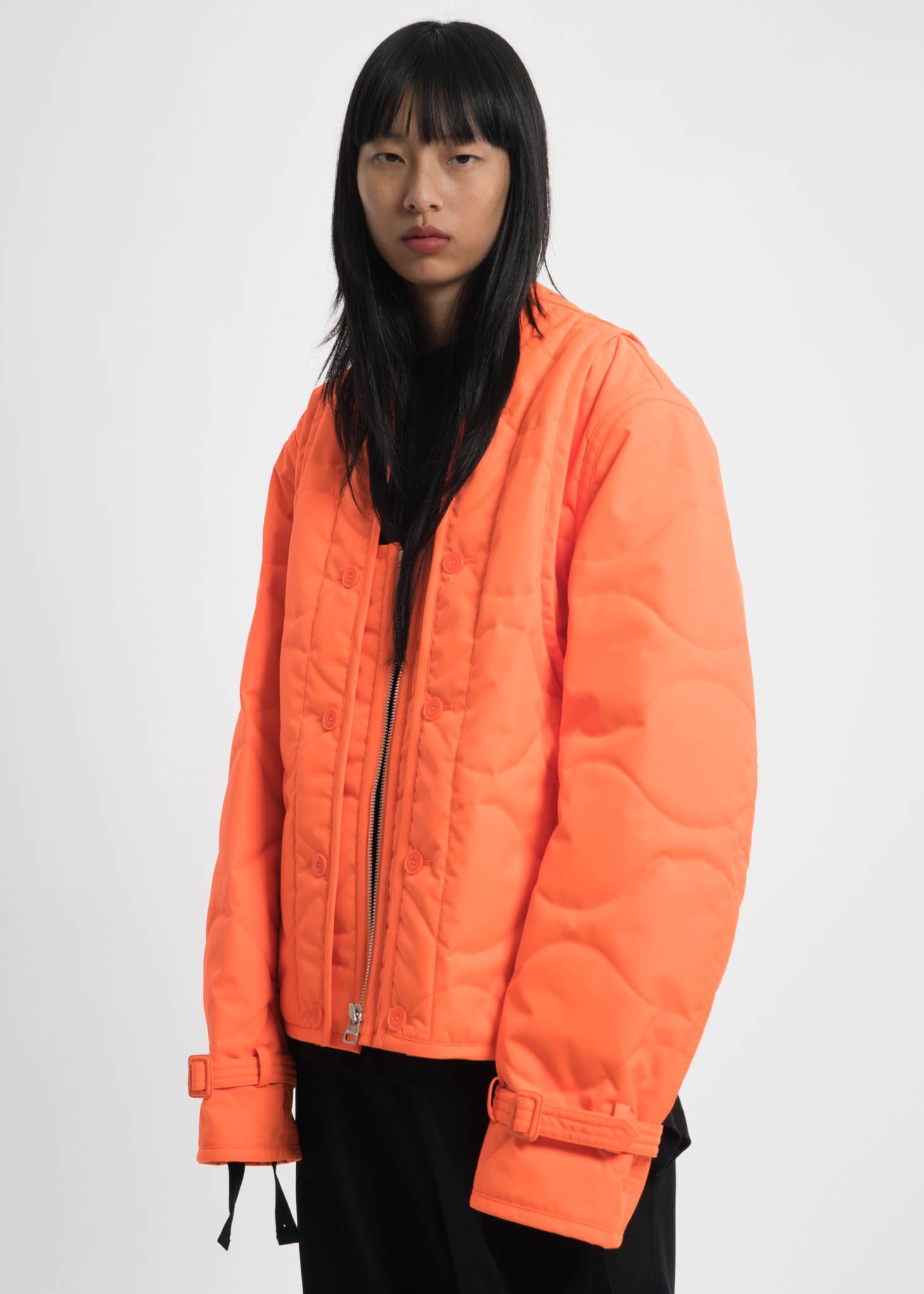 Helmut Lang Safety Orange Quilted Throw 