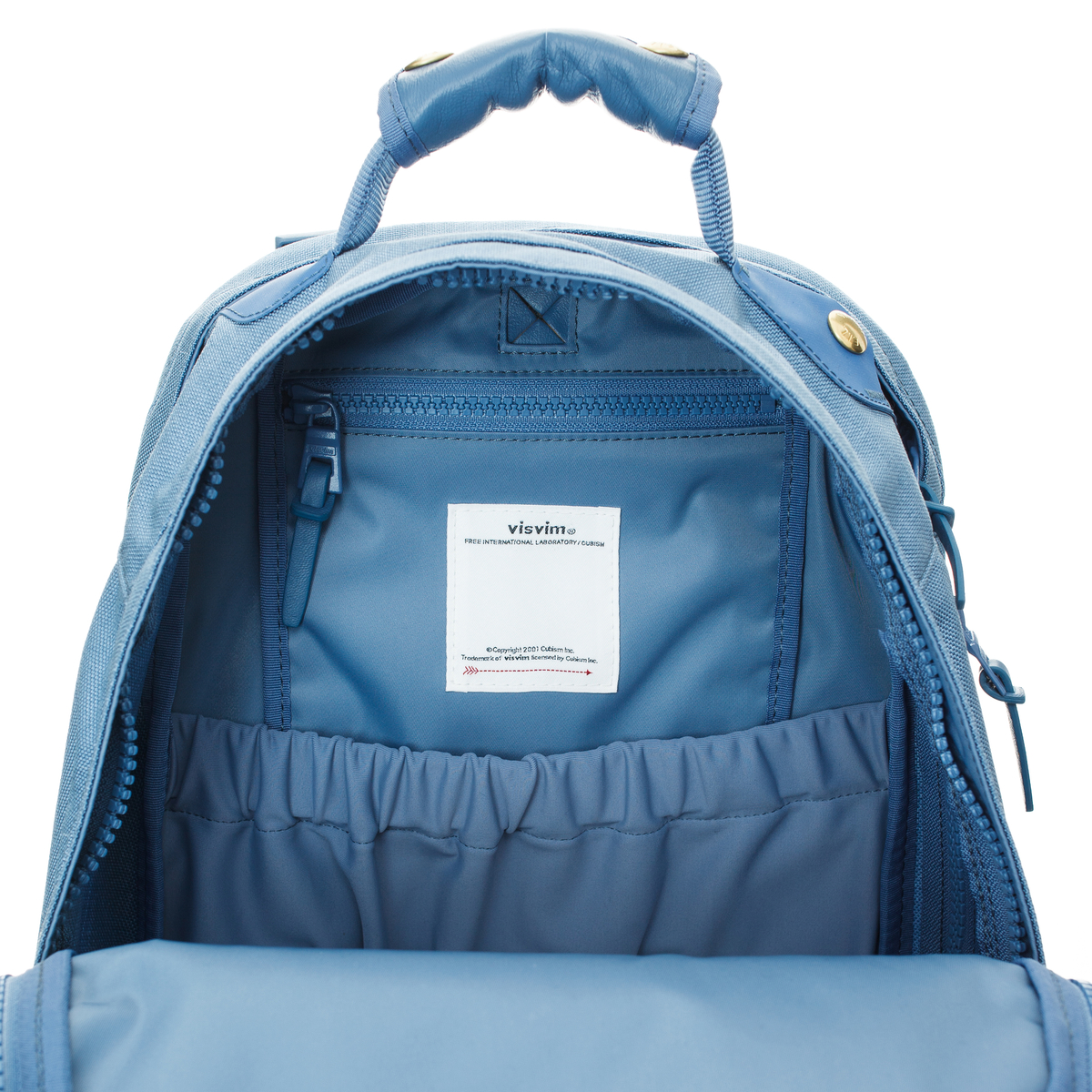 Visvim Backpack Blue Cordura 20L Backpack In Charcoal Lambskin