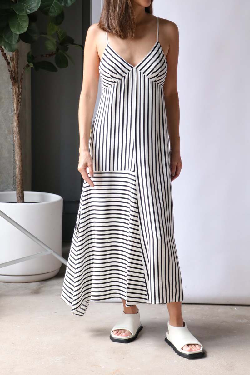 identity dress for ladies Tibi Stripe Cami - Black Multi 241125