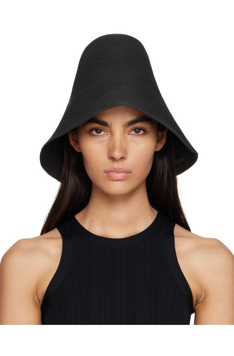 Totême Paper Straw Beach Hat - Black | Garmentory