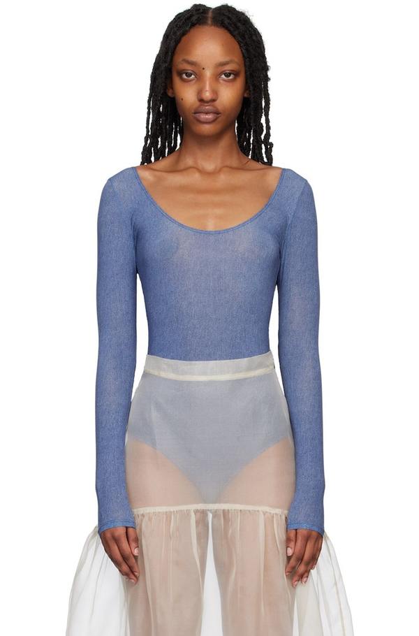 トップス MARYAM NASSIR ZADEH body suit Maryam-Nassir-Zadeh-Indigo-