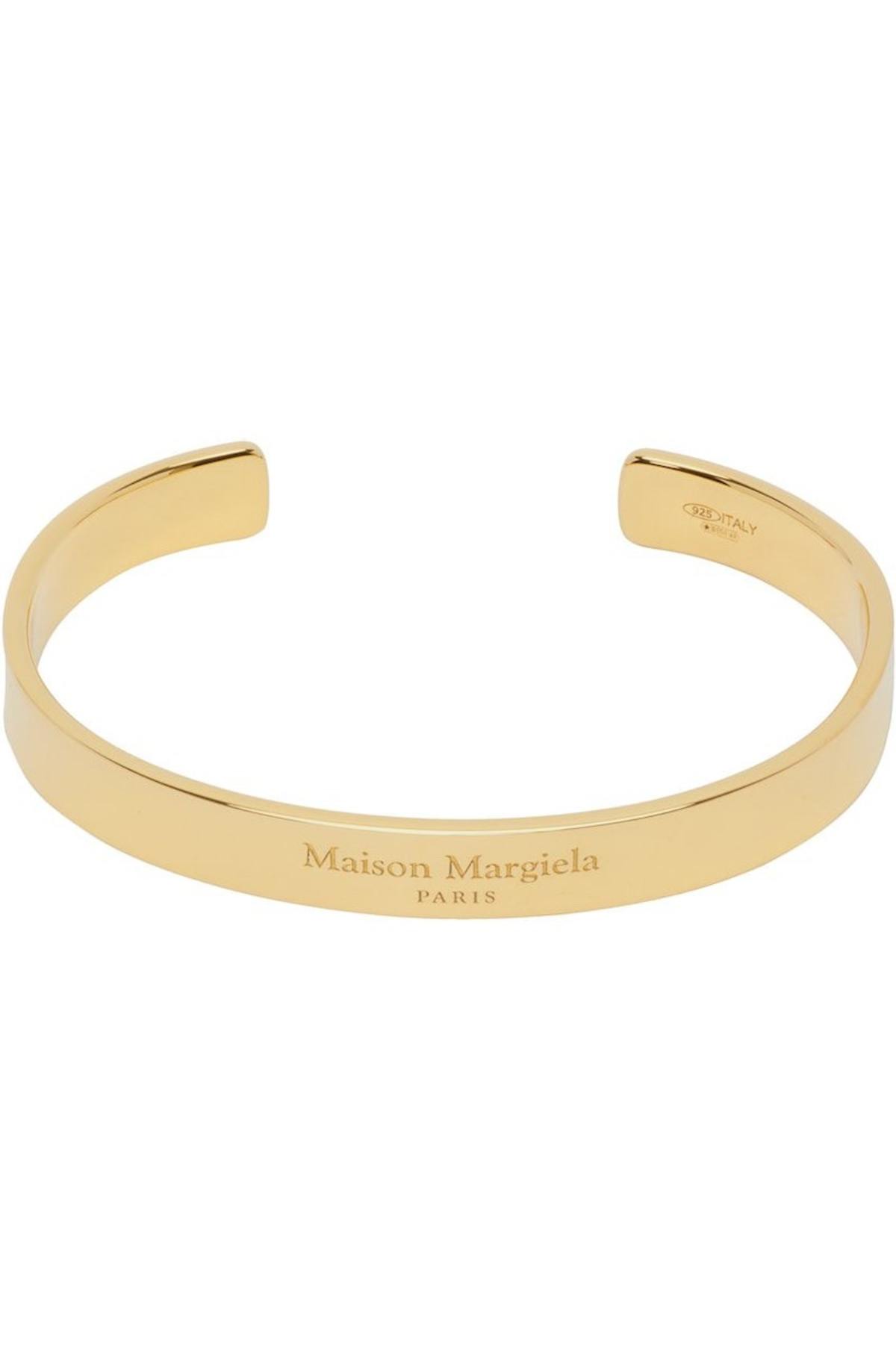 Maison Margiela Engraved Cuff Bracelet - Gold | Garmentory