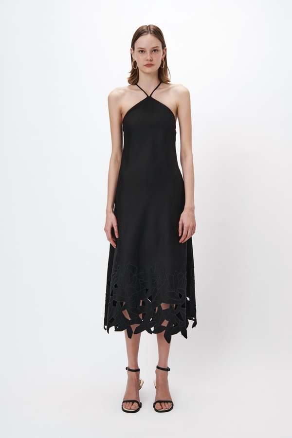 Jonathan Simkhai Simone Abstract Halter Dress | Garmentory