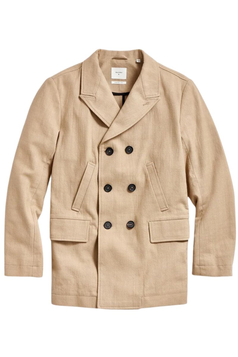 Billy Reid Canvas Bond Peacoat coat - brown | Garmentory