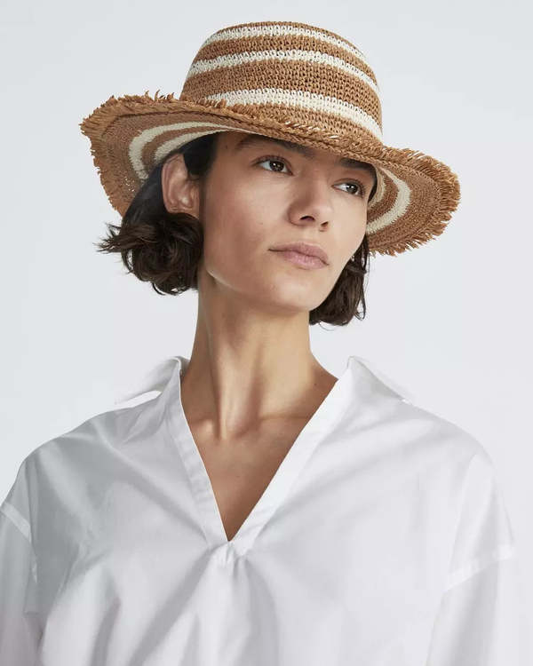 NWOT Rag & Bone Frayed Brim Hat Rag And Bone Straw Fedora Cowboy Hat Rag N Bone Hat Hat Shop  main image 3