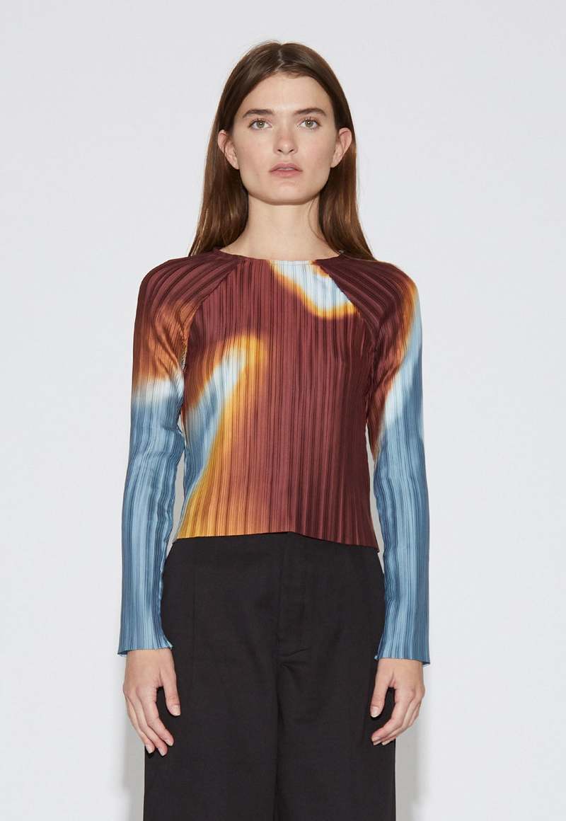 Arthur Box Pleat Raglan Top - Burn
