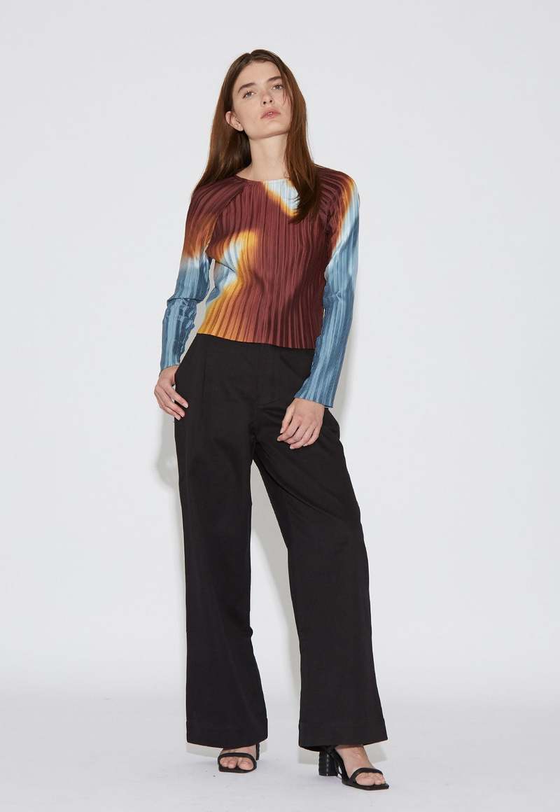 Arthur Box Pleat Raglan Top - Burn