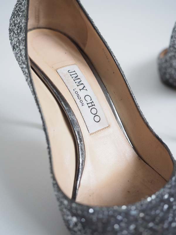 Jimmy Choo Romy Glitter Gradient Pumps - Silver Gradient | Garmentory