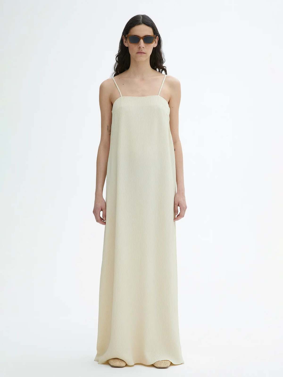 House of Dagmar Crinkled Tube Dress - Marzipan White - Image 1 of 4