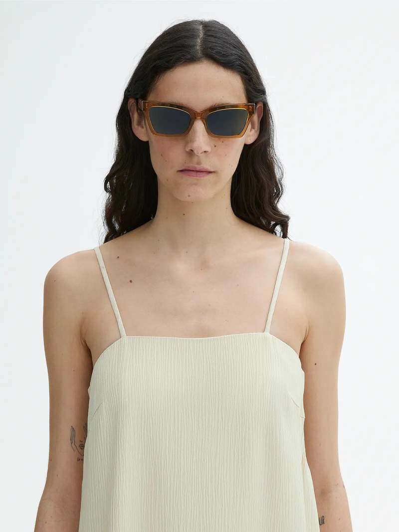 House of Dagmar Crinkled Tube Dress - Marzipan White