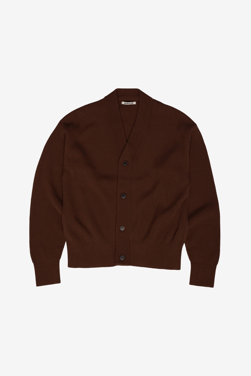 サイズ4 SUPER HARD TWIST RIB KNIT CARDIGAN AURALEE SUPER HARD TWIST RIB KNIT CARDIGAN PURPLE | TODAY