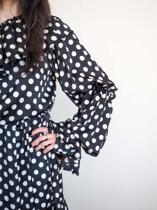 Yleana Alvarez Polka Dot Asymmetrical Dress | Garmentory