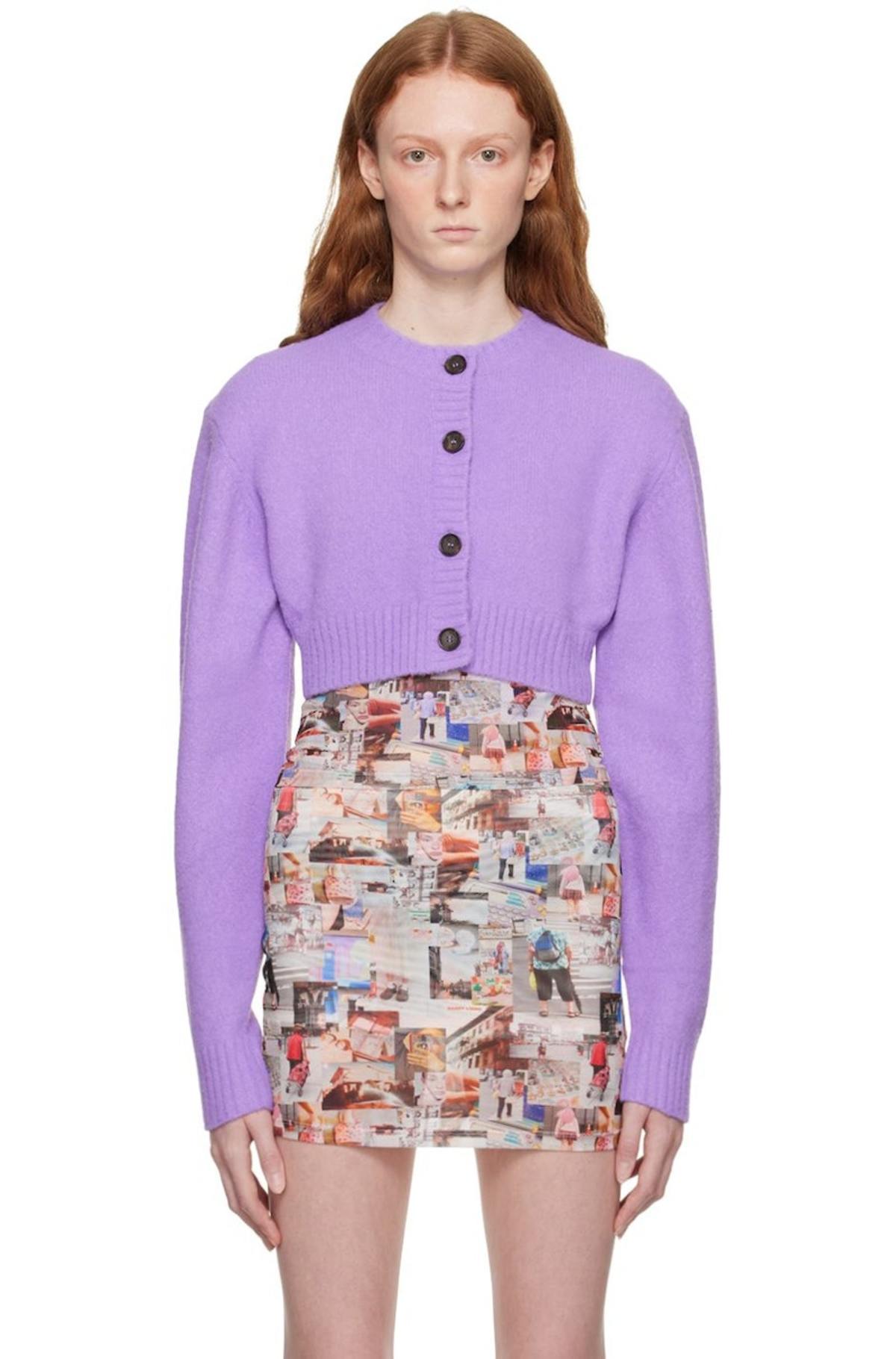 Sandy Liang Purple Osaka Cardigan | Garmentory