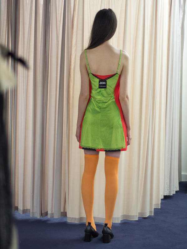 Y/project x Jean Paul Gaultier Trompe LOeil Mini Dress - Red/Green