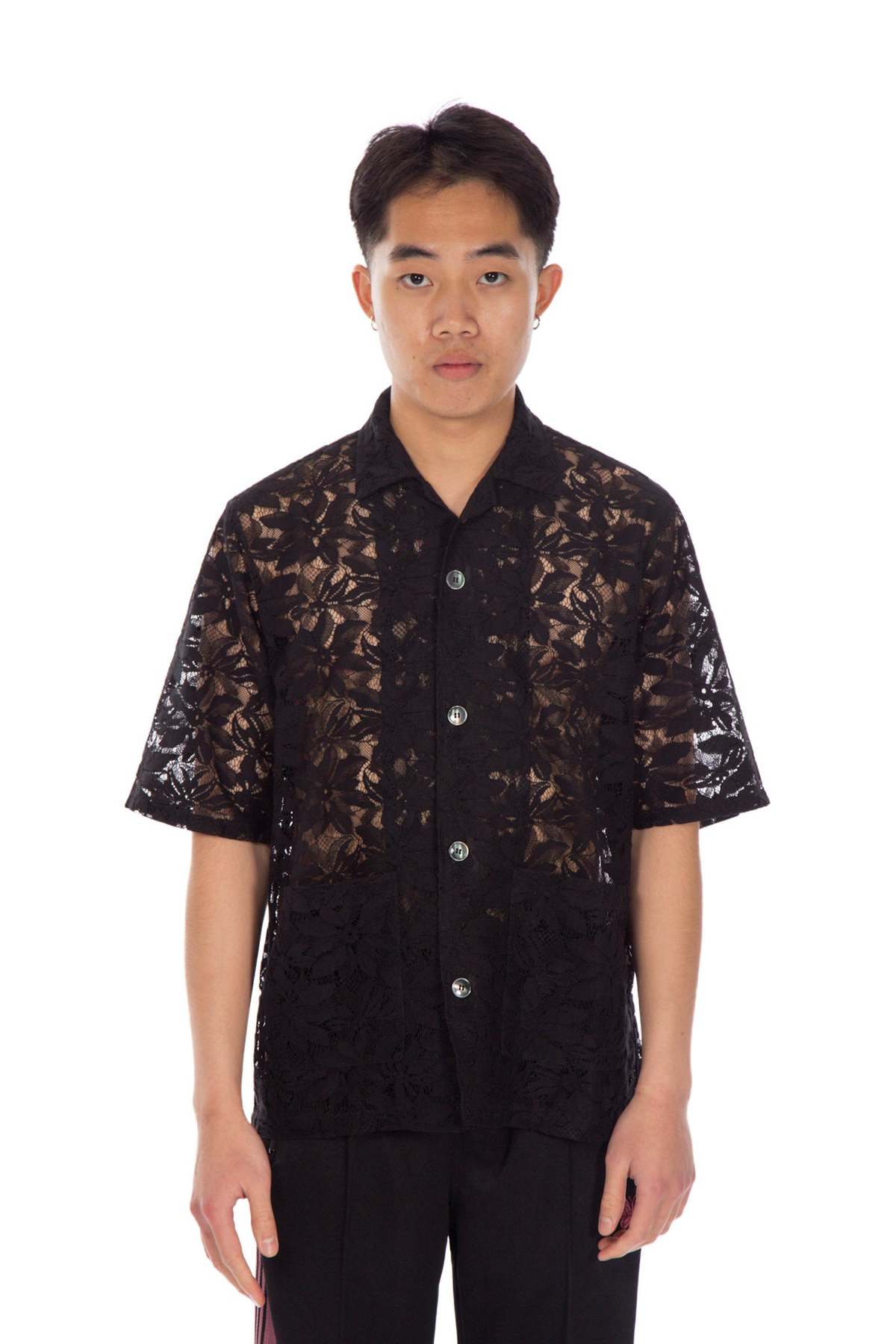 Needles Cabana Shirt Black Lace Garmentory