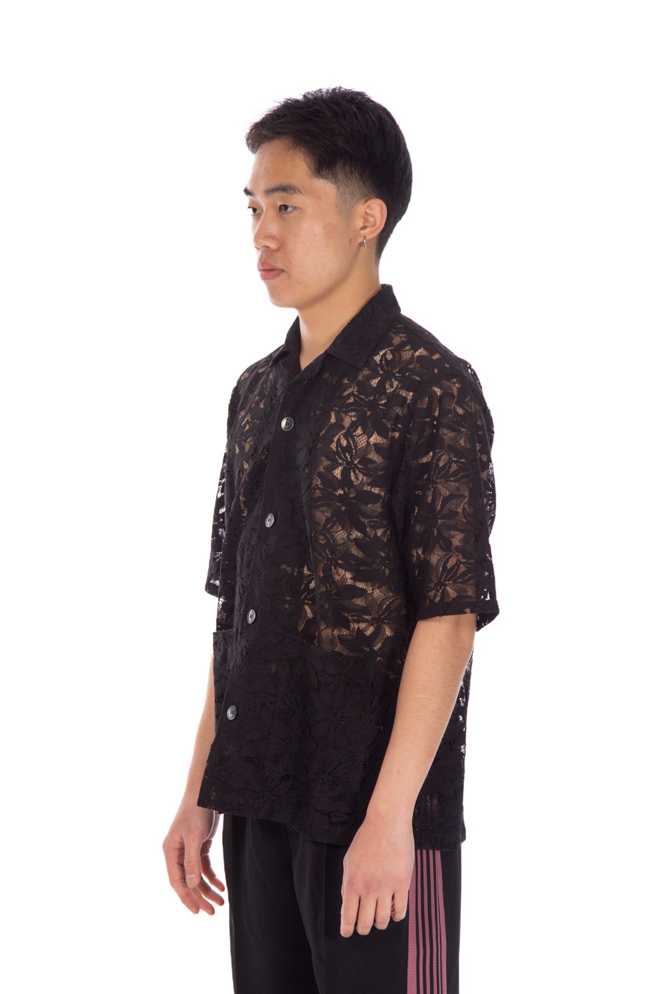 Needles Cabana Shirt Black Lace Garmentory