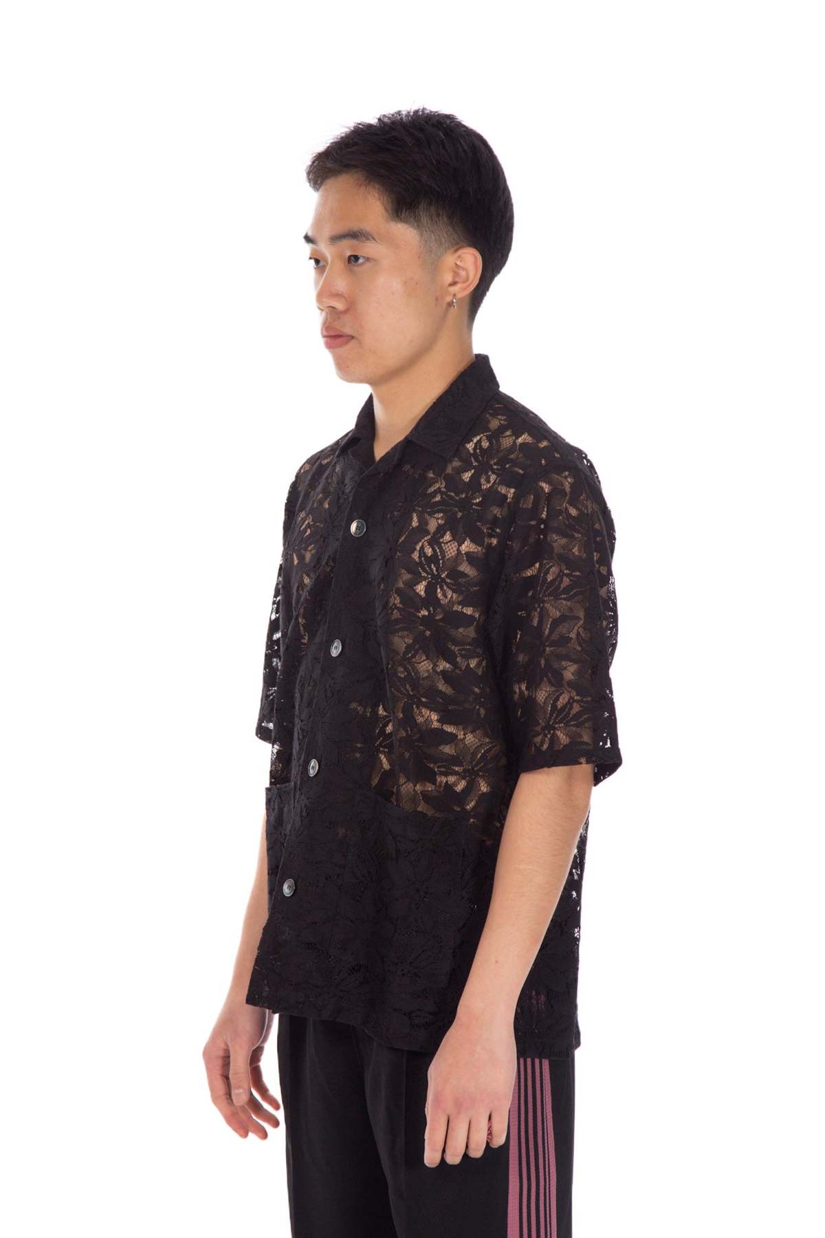 Needles Cabana Shirt Black Lace Garmentory