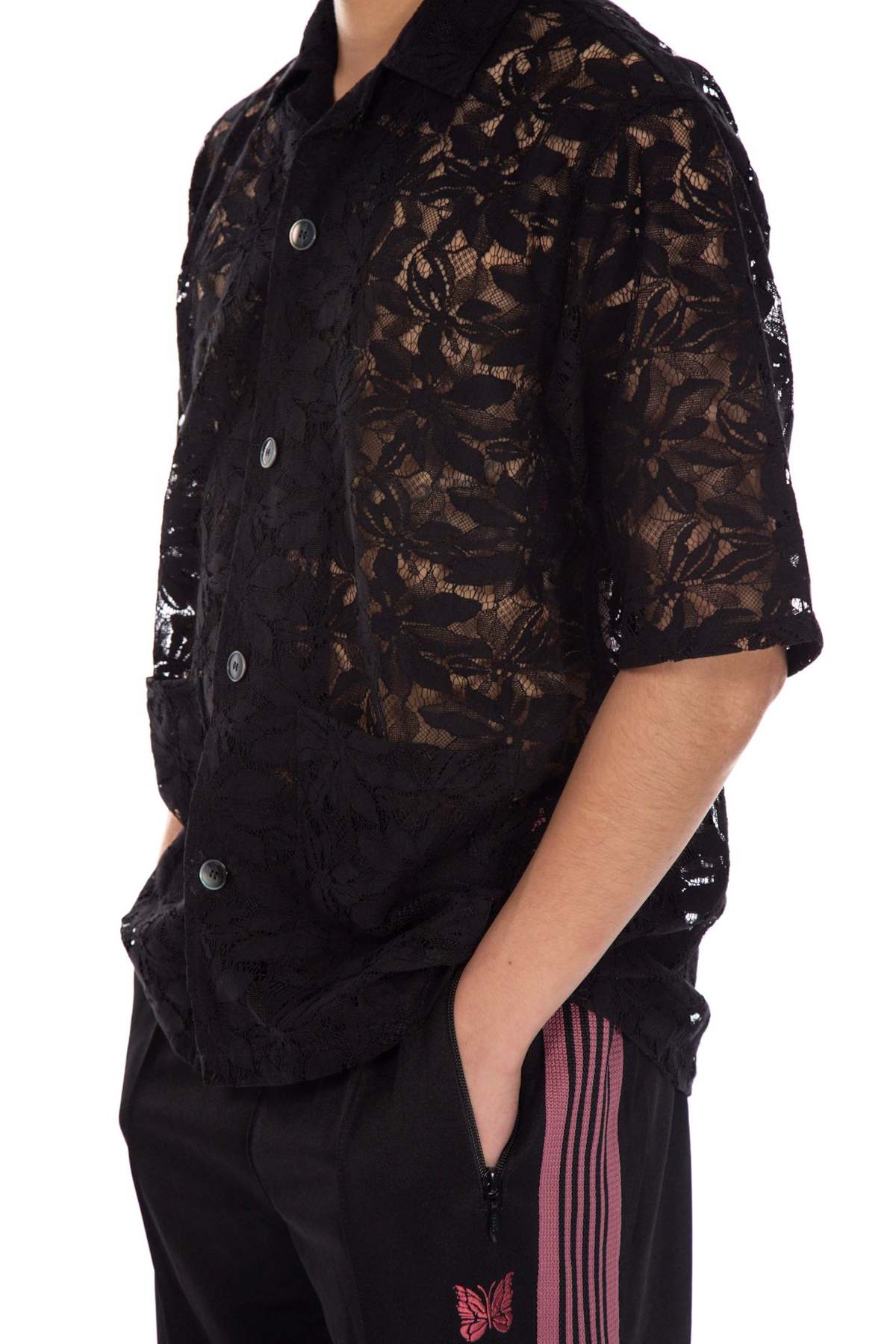 Needles Cabana Shirt Black Lace Garmentory